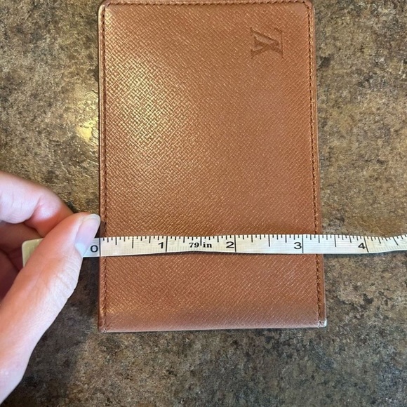 Authentic Louis Vuitton Taiga Leather ID Holder Wallet Light Brown Cognac Color - Picture 11 of 11